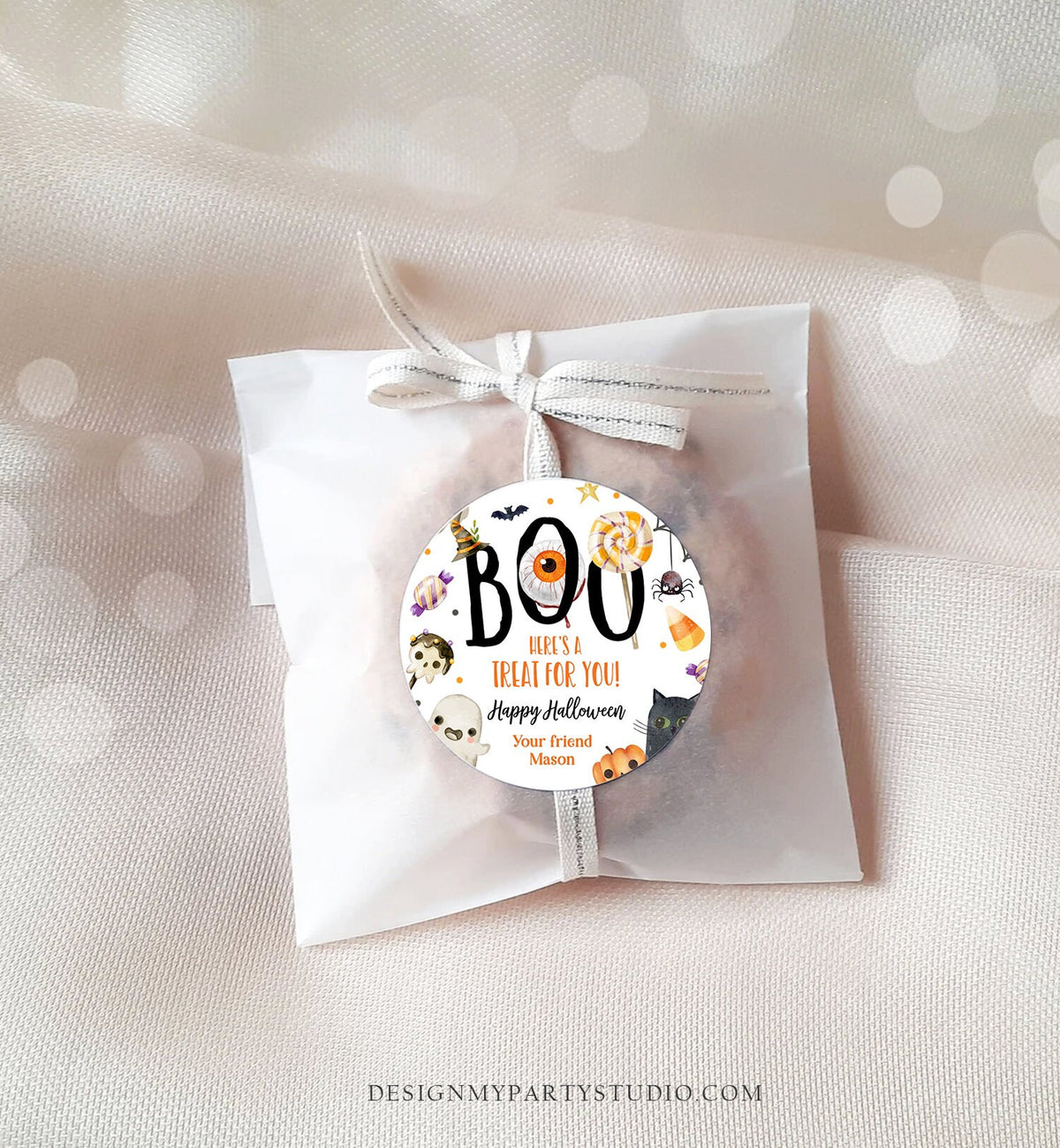 Editable Halloween Favor Tags Boo Gift Tags Costume Party Trick Or Treat Favor Tags Ghost Treat Tag Digital Download Template Printable 0261