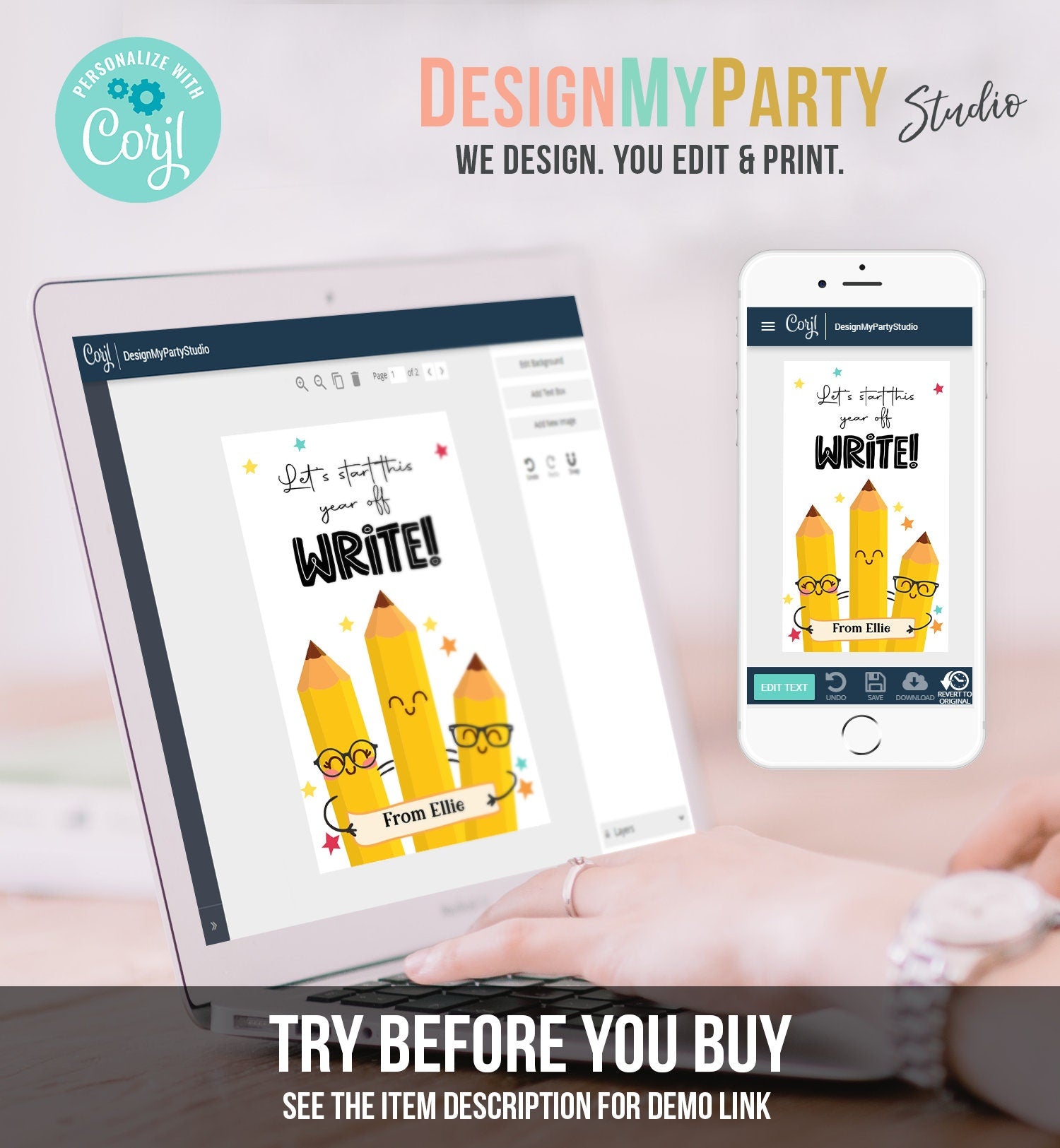 Editable Back to School Gift Tags Classroom Welcome Back Happy First Day of School Favor Tag Pencil Write Digital Template Printable 0464