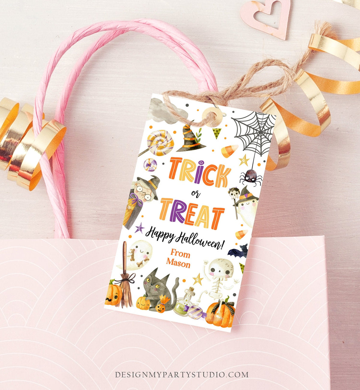 Editable Halloween Favor Tags Boo Gift Tags Costume Party Trick Or Treat Favor Tags Ghost Treat Tag Download Template Printable 0261 0475