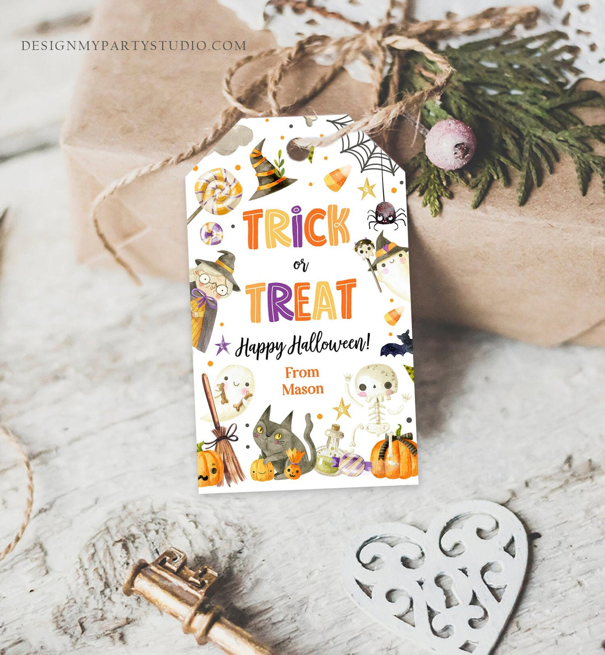 Editable Halloween Favor Tags Boo Gift Tags Costume Party Trick Or Treat Favor Tags Ghost Treat Tag Download Template Printable 0261 0475