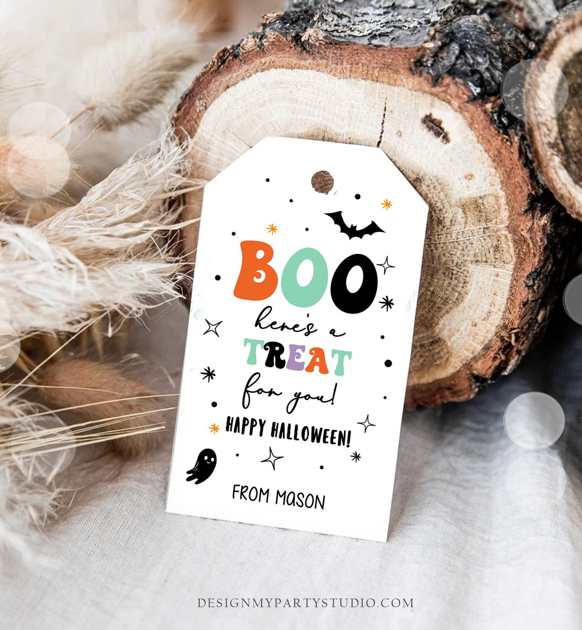 Editable Halloween Favor Tags Boo Gift Tags Costume Party Trick Or Treat Favor Tags Ghost Treat Digital Download Template Printable 0261