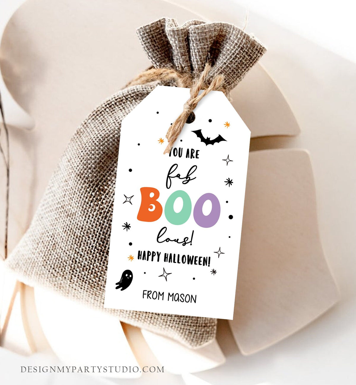 Editable Halloween Favor Tags Ghost Gift Tags fab BOO lous Teacher Appreciation Ghost Treat Tag Digital Download Template Printable 0261