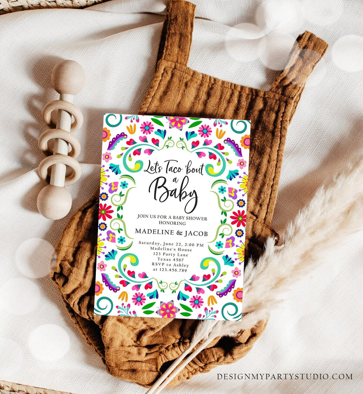 Editable Let&#39;s Taco Bout a Baby Shower Invitation Cactus Mexican Fiesta Couples Shower Mexico Sprinkle Digital Template Corjl Printable 0466
