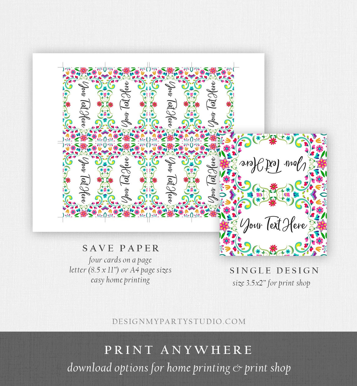 Editable Fiesta Cactus Food Labels Fiesta Party Place Card Tent Card Mexico Floral Mexican Birthday First Fiesta Decor Digital Template 0466