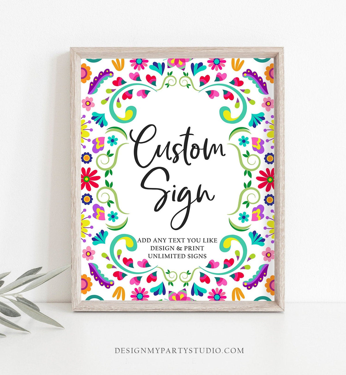 Editable Custom Sign Fiesta Party Sign Fiesta Decor Mexico Table Sign Shower Decor Mexican Floral Flowers Digital Template Printable 0466