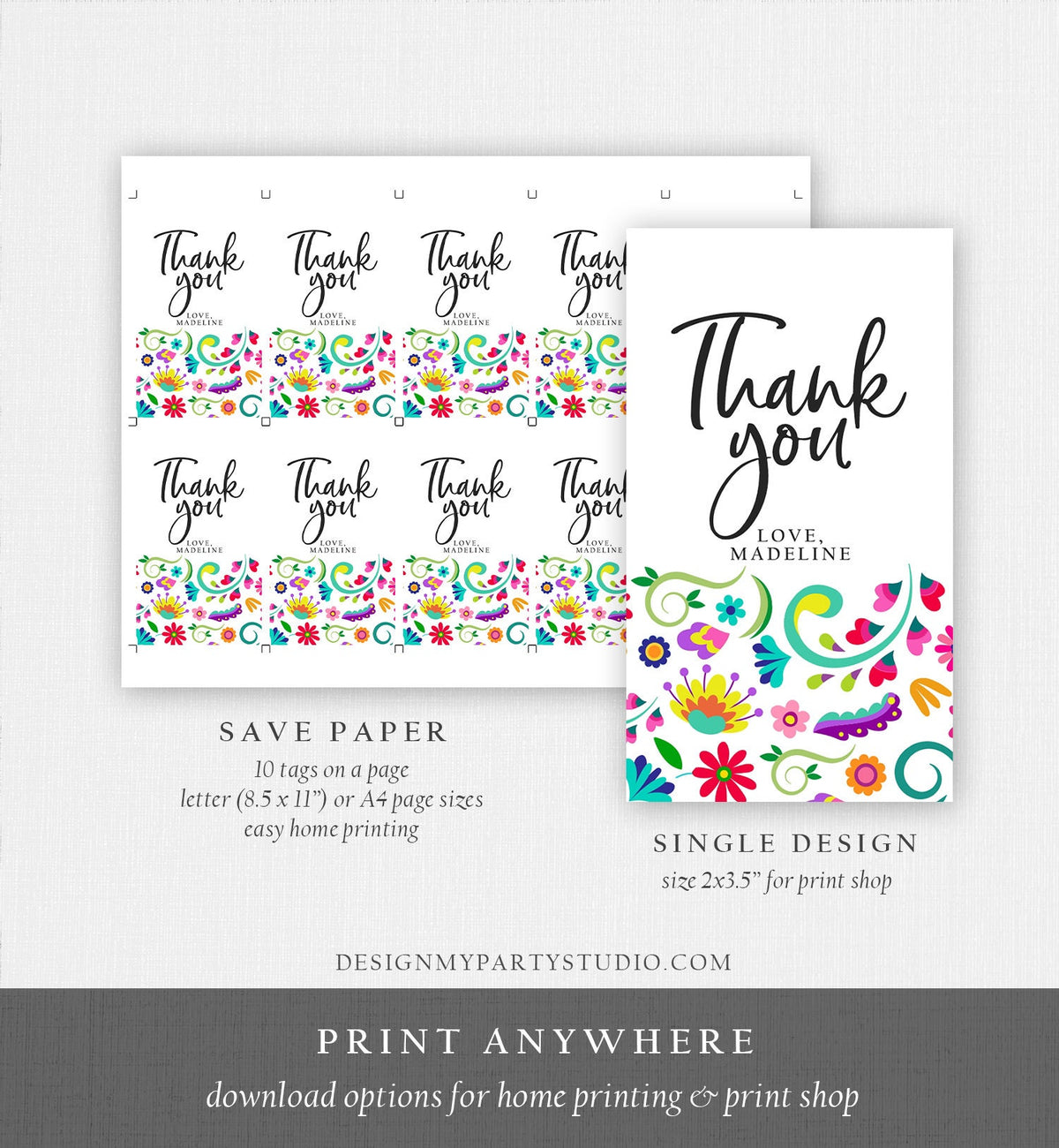 Editable Floral Fiesta Favor Tags First Fiesta Thank You Tags Mexican Muchas Gracias Bridal Shower Mexico Digital Template Printable 0466