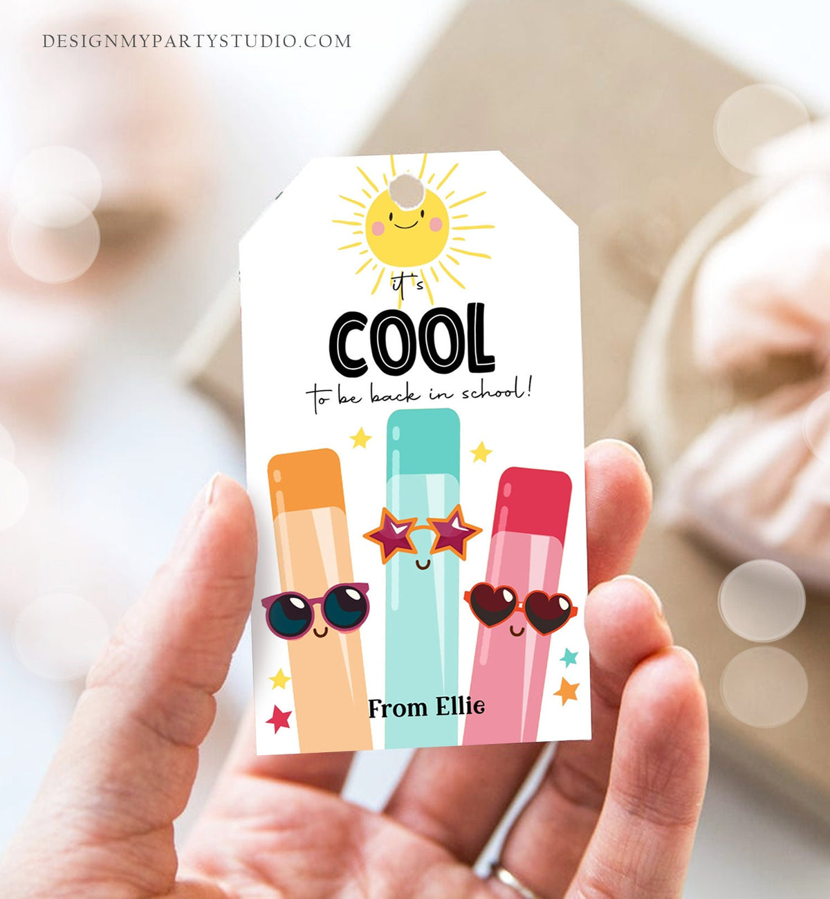 Editable Back to School Tag Cool To Be Back in School Ice Tag Treat Tag Freeze Cool Ice Treat Class Teacher Digital Template Printable 0464