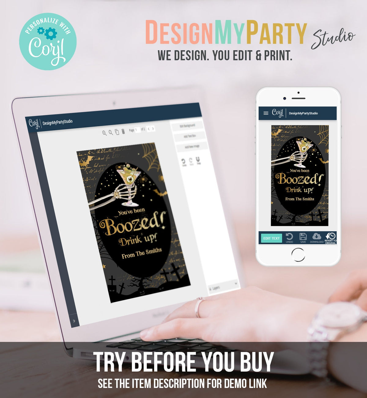 You&#39;ve Been Boozed Halloween Favor Tags Adult Halloween Party Favor Tags Wine Cocktail Alcohol Game Download Template Corjl 0261 0472 009