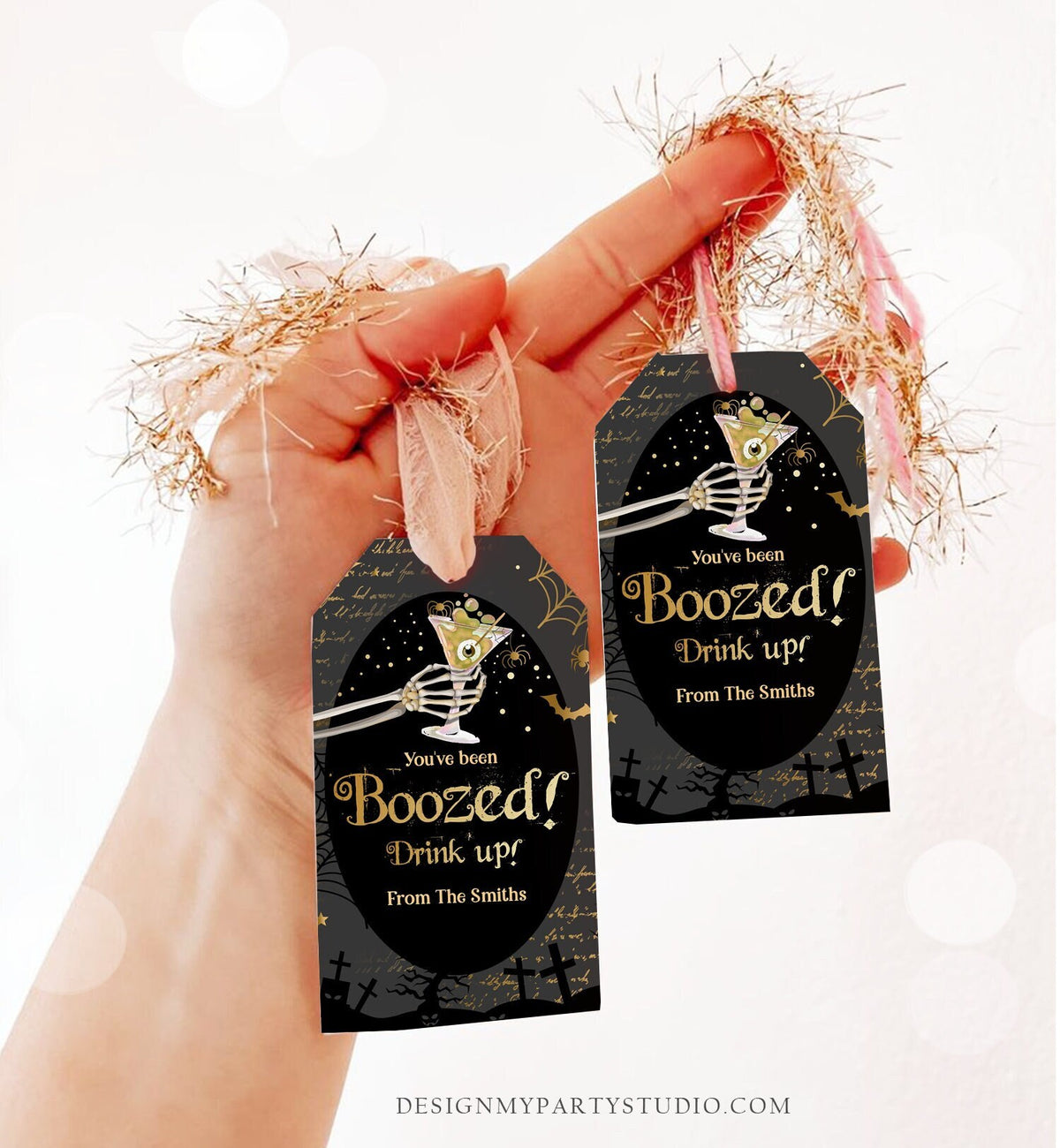 You&#39;ve Been Boozed Halloween Favor Tags Adult Halloween Party Favor Tags Wine Cocktail Alcohol Game Download Template Corjl 0261 0472 009
