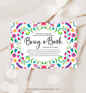 Editable Bring a Book Card Baby Shower Cactus Fiesta Taco Bout a Baby Book Insert Books for Baby Book Request Corjl Template Printable 0466