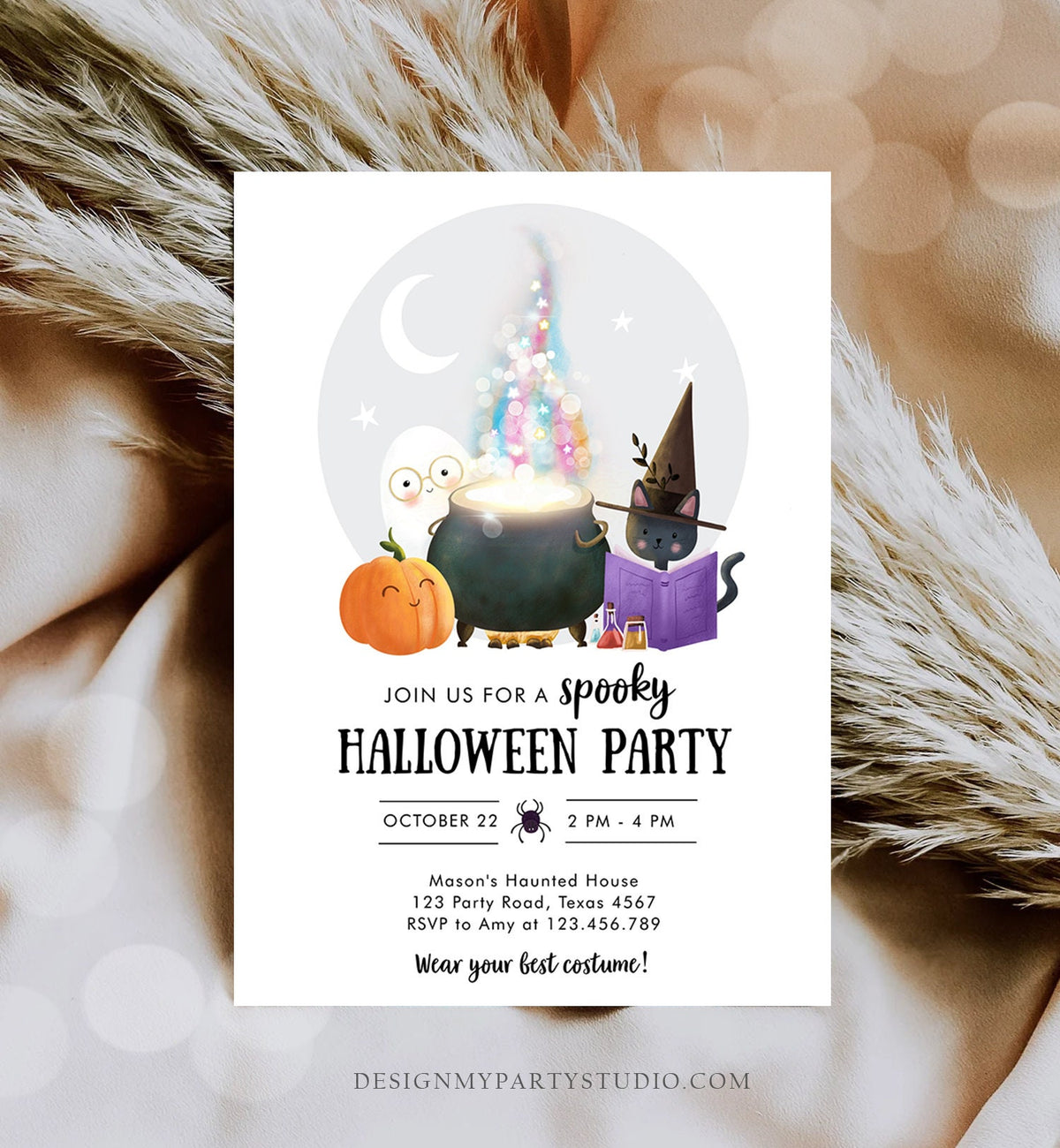 Editable Halloween Party Invitation Halloween Birthday Kids Costume Party Spooky Celebration Digital Evite Template Printable 0480 0009