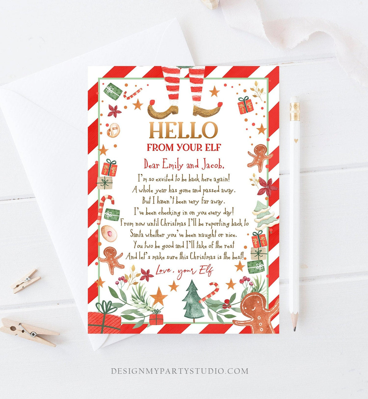 Editable Elf Arrival Letter Return Letter Christmas Elf I&#39;m Back Elf Welcome Christmas Elf Letter From Your Elf Printable Template 0358