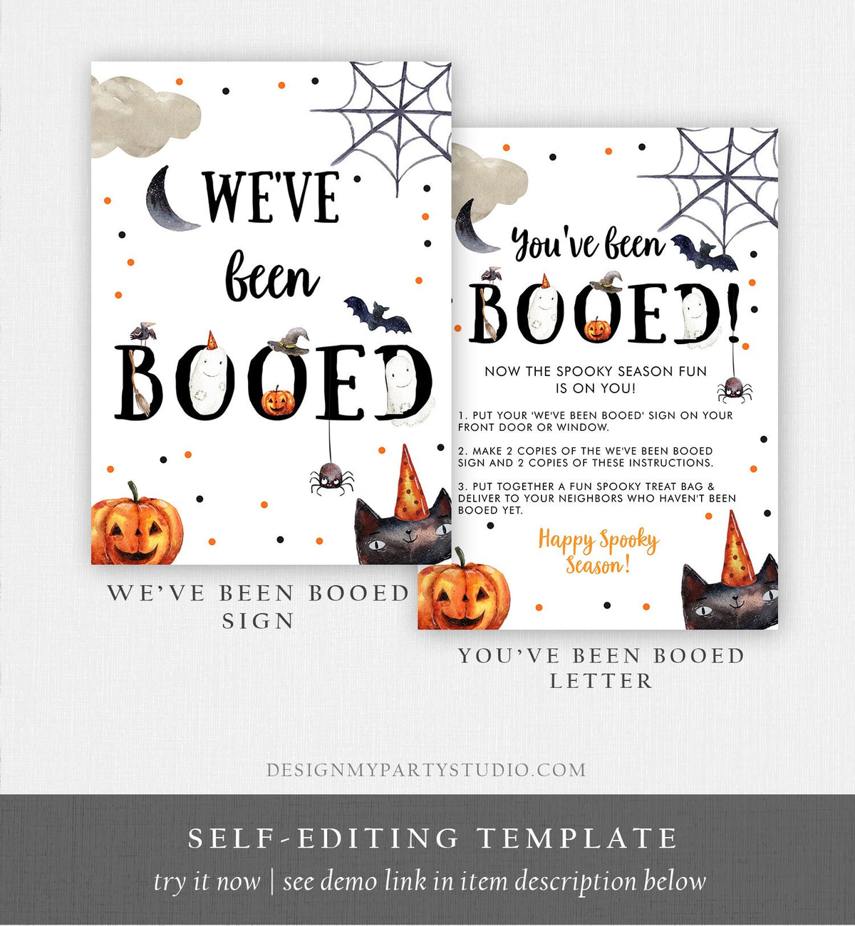 Editable You&#39;ve Been Booed Halloween Game Printable We&#39;ve Been Booed Neighborhood Halloween Activity Spooky Season Printable Template 0009
