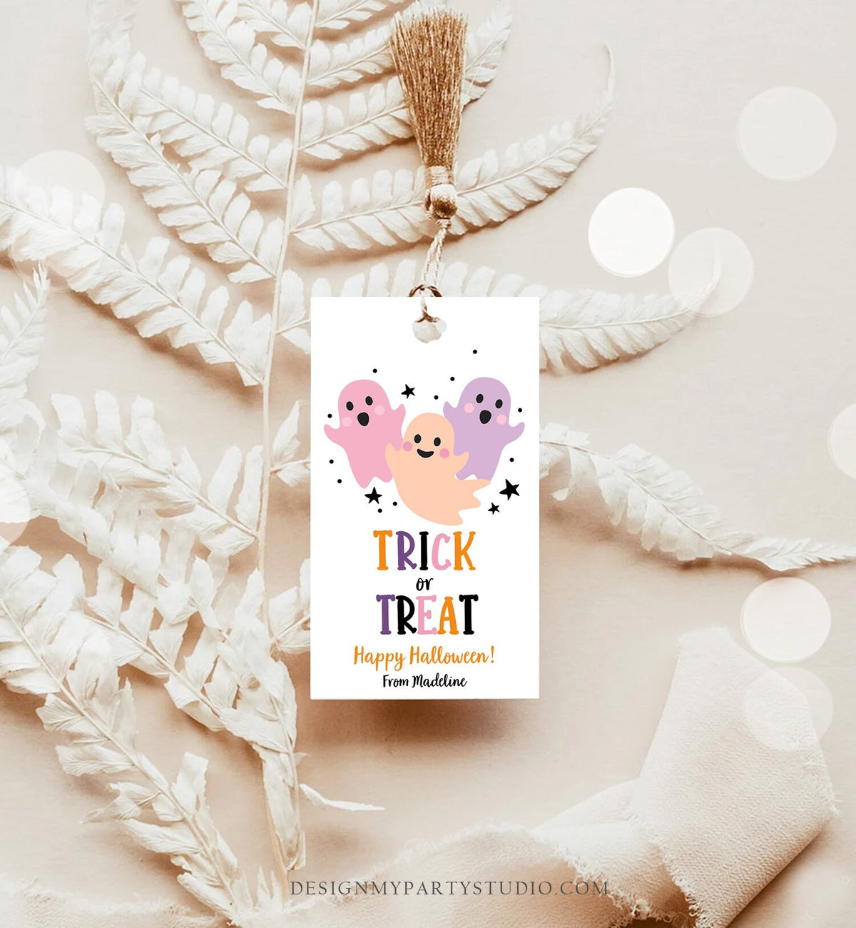 Editable Trick or Treat Tags Halloween Favor Tags Boo Gift Tags Costume Party Favor Tags Halloween Party Download Template Printable 0261