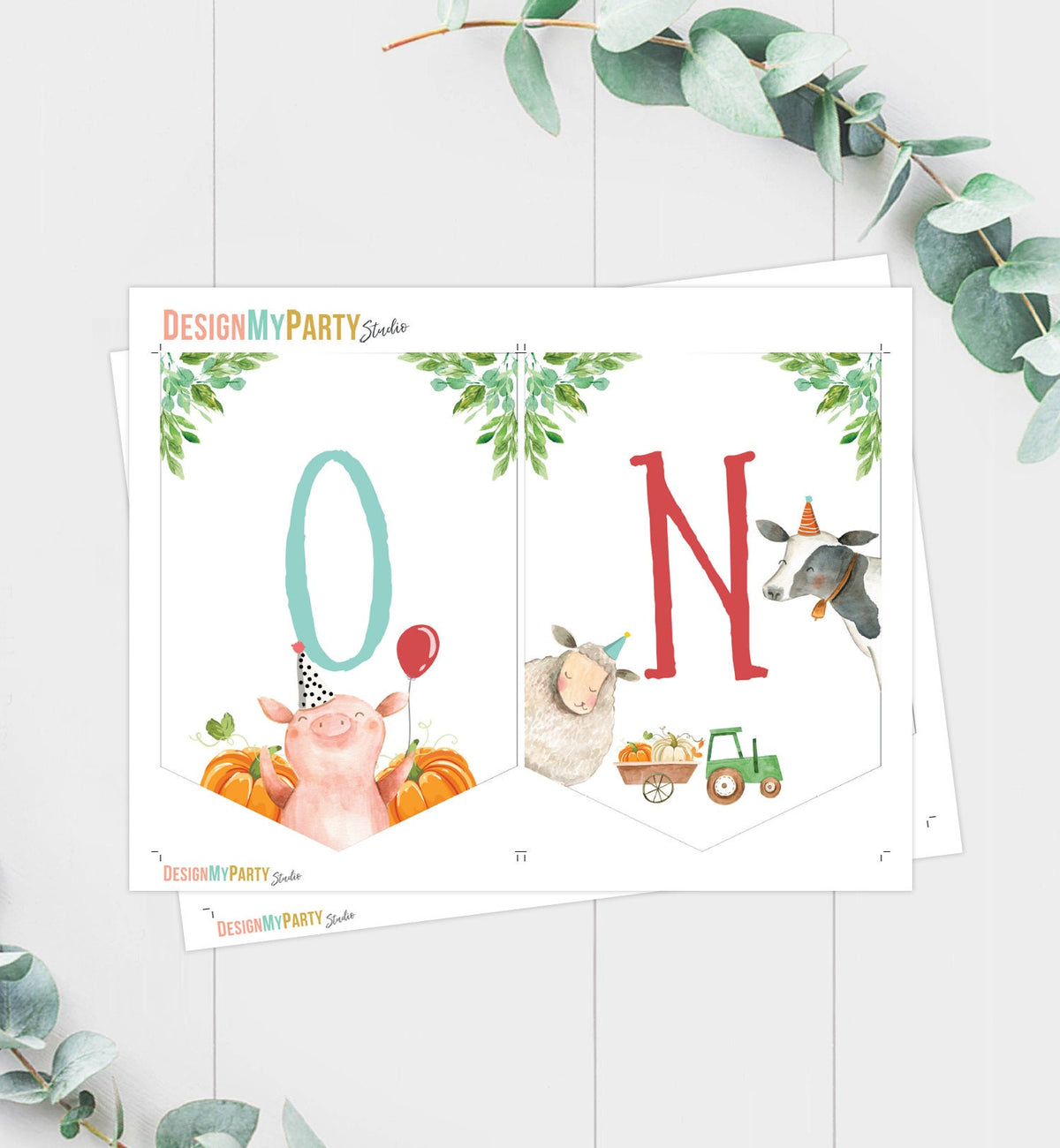 Boy Farm High Chair Banner Boy Farm 1st Birthday Banner High Chair One Banner Farm Animals 1st Pumpkin Fall Decor Digital Printable 0155