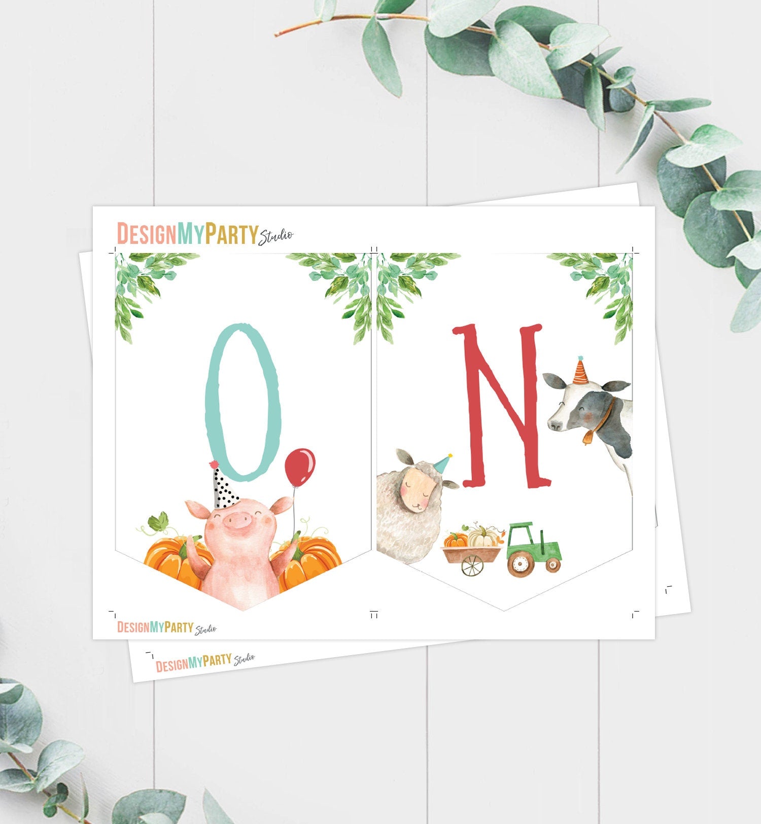 Boy Farm High Chair Banner Boy Farm 1st Birthday Banner High Chair One Banner Farm Animals 1st Pumpkin Fall Decor Digital Printable 0155