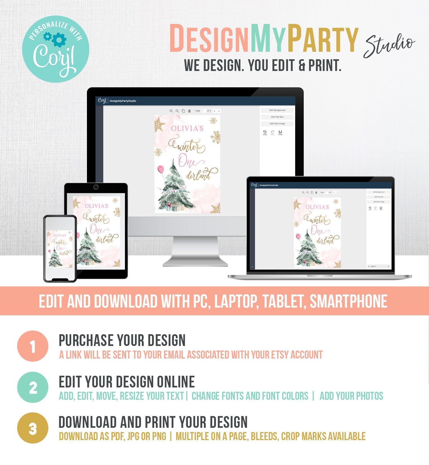 Editable Winter ONEderland Juice Pouch Label Juice Favors Girl Birthday Gold Christmas Snowflakes Digital Download Template Printable 0363