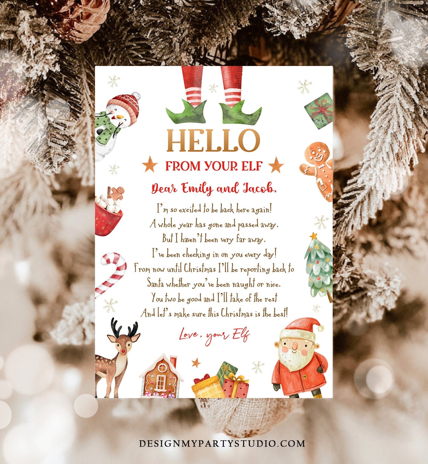 Editable Elf Arrival Letter Return Letter Christmas Elf I'm Back Elf Welcome Christmas Elf Letter From Your Elf Printable Template 0445