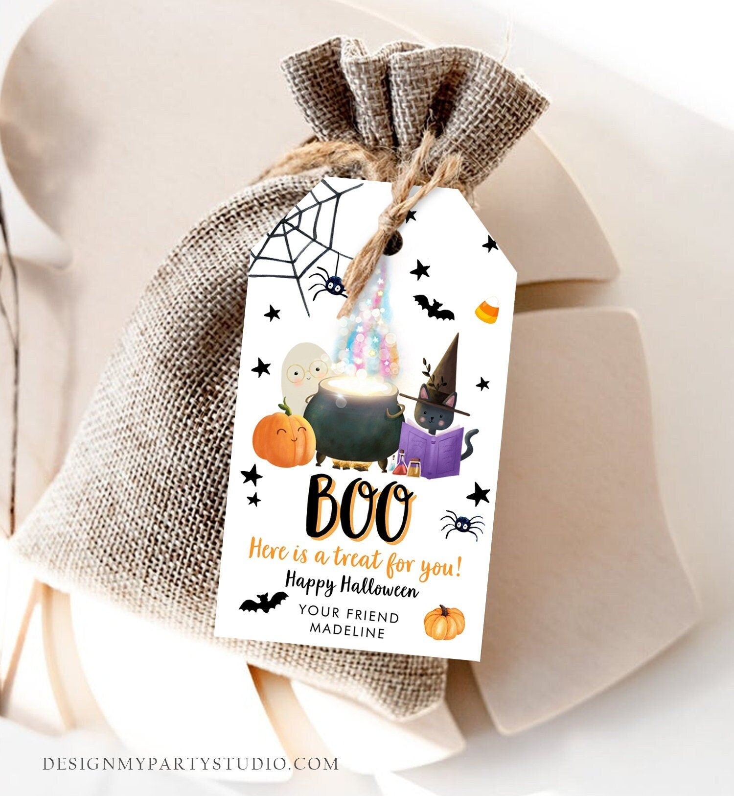 Editable Halloween Favor Tags Boo Gift Tags Costume Party Trick Or Treat Birthday Party Digital Download Template Printable 0261 0480
