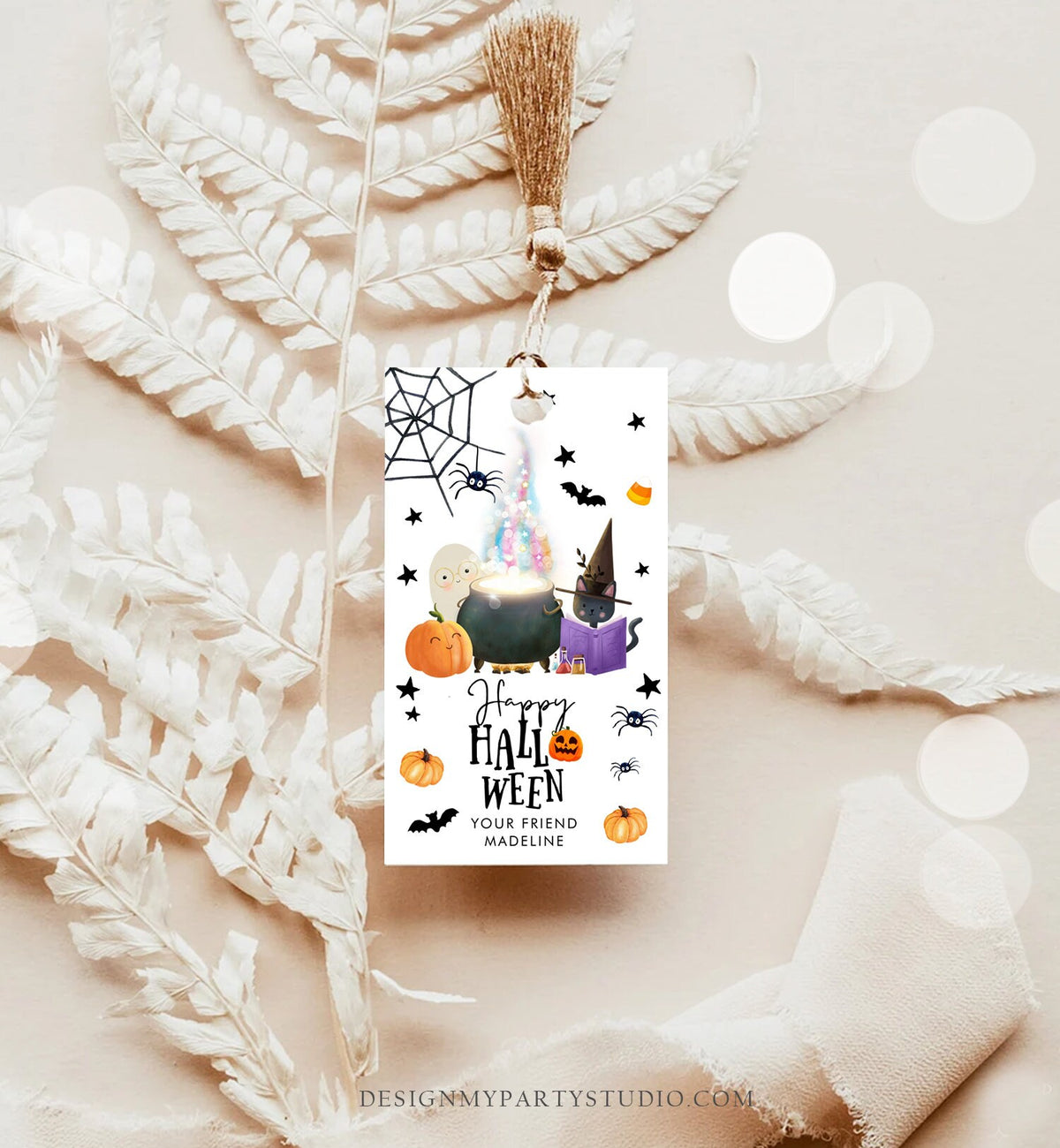 Editable Happy Halloween Gift Tags Trick Or Treat Favor Tag Spooky Ghost Treat Tag Digital Download Template Printable 0261 0480 0009