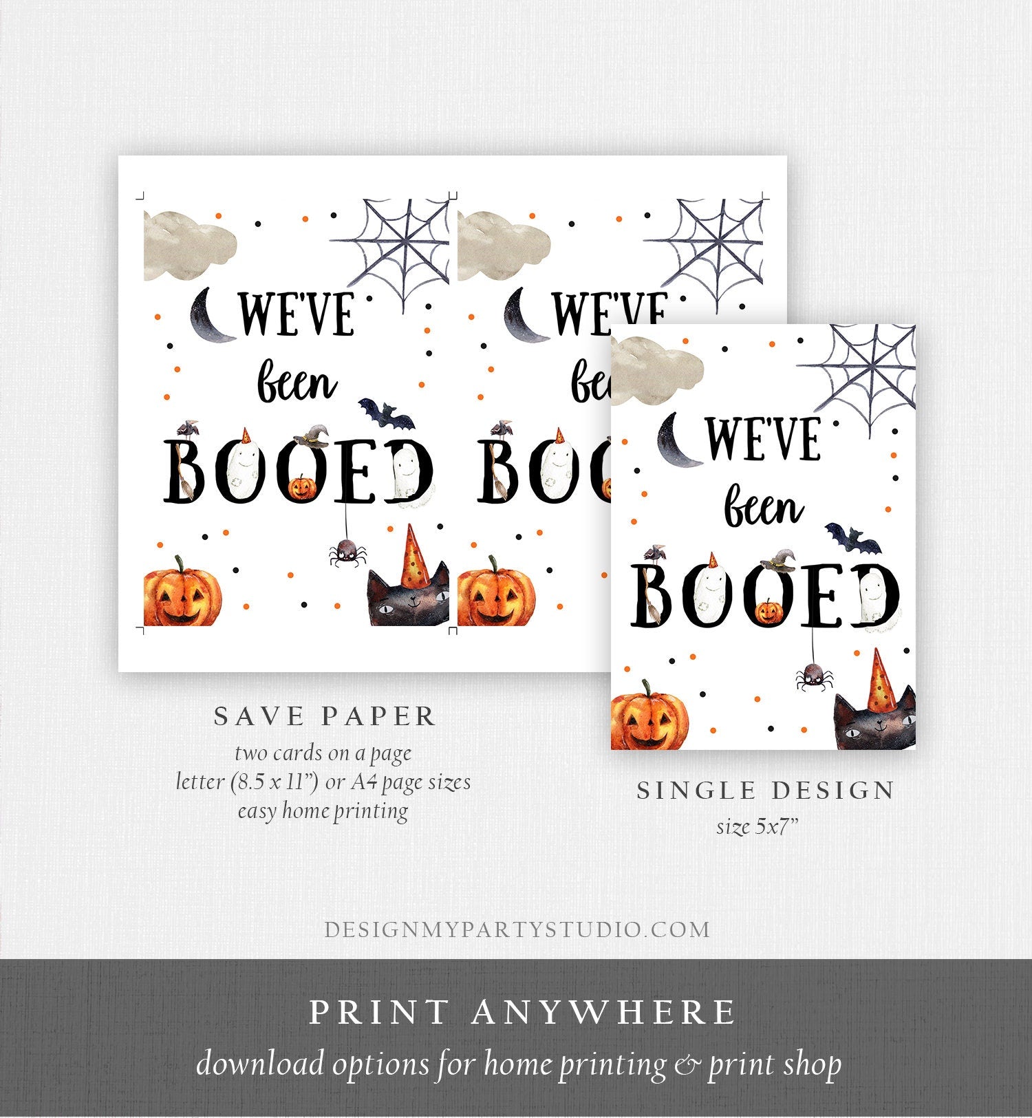 Editable You've Been Booed Halloween Game Printable We've Been Booed Neighborhood Halloween Activity Spooky Season Printable Template 0009