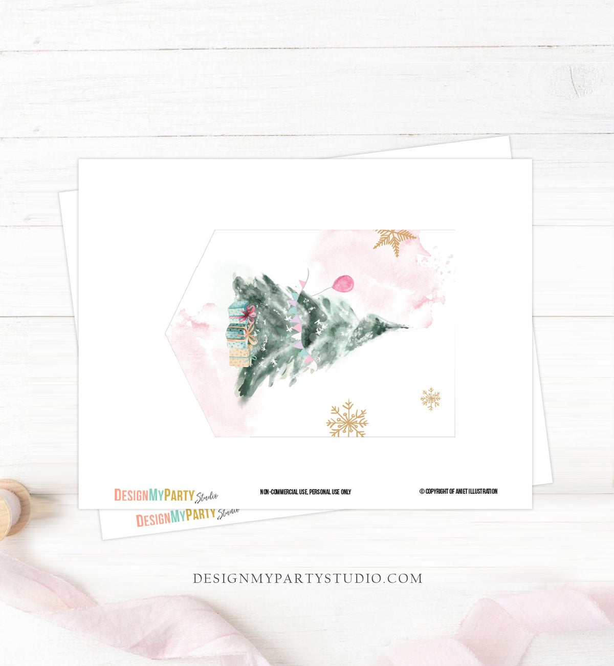 Winter Tree Alphabet Banner A-Z Numbers Banner Winter Onederland Christmas Birthday Pink Gold Baby Shower Wonderland Digital Printable 0363