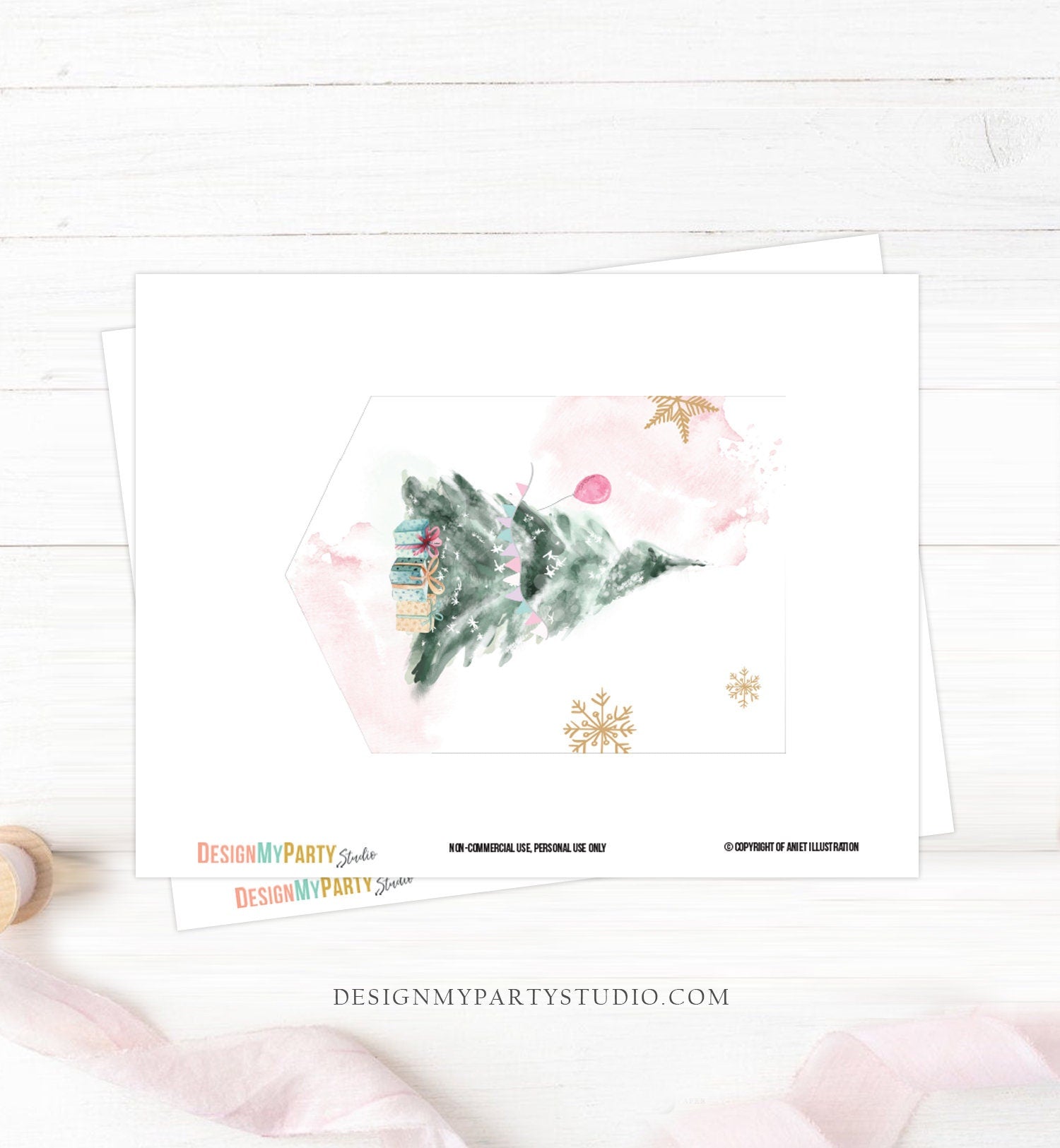 Winter Tree Alphabet Banner A-Z Numbers Banner Winter Onederland Christmas Birthday Pink Gold Baby Shower Wonderland Digital Printable 0363