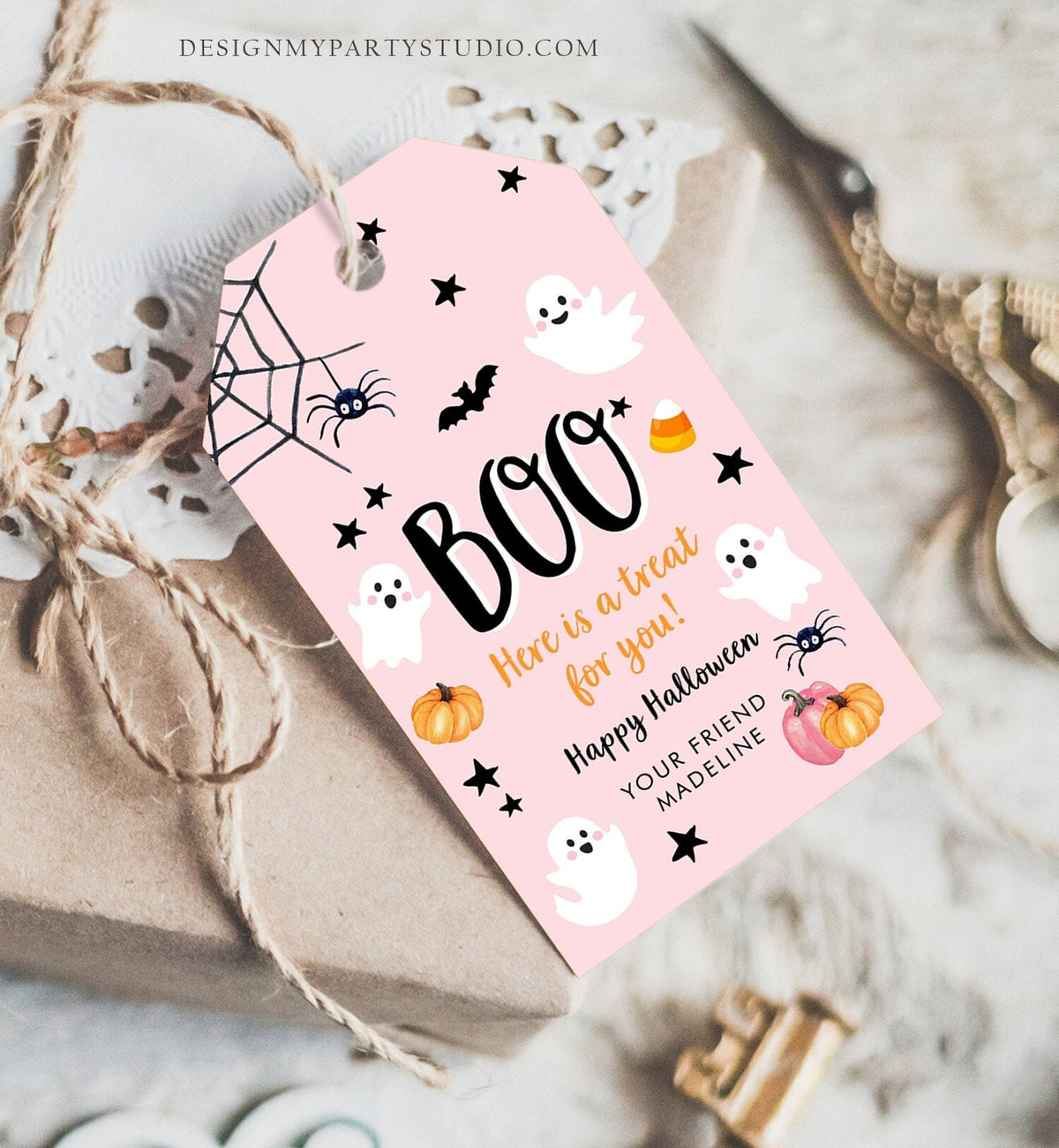 Editable Halloween Favor Tags Boo Gift Tags Costume Party Trick Or Treat Favor Tags Birthday Party Download Printable Template Corjl 0418