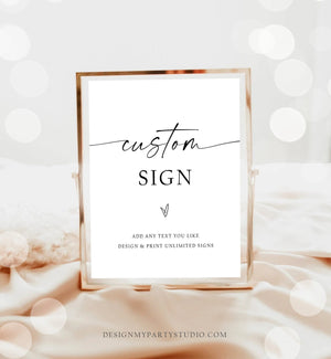 Editable Minimalist Custom Sign Wedding Bridal Shower Baby Shower Sign Boho Rustic Modern Calligraphy Digital Template Printable 0493