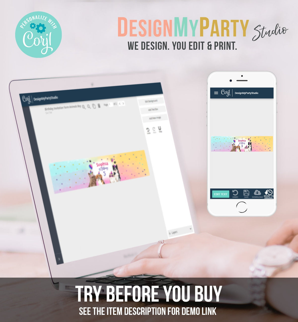 Editable Cats and Dogs Water Bottle Labels Dog Birthday Puppy Party Kitten Pet Cat Decor Bottle Wrap Digital Template Printable 0460