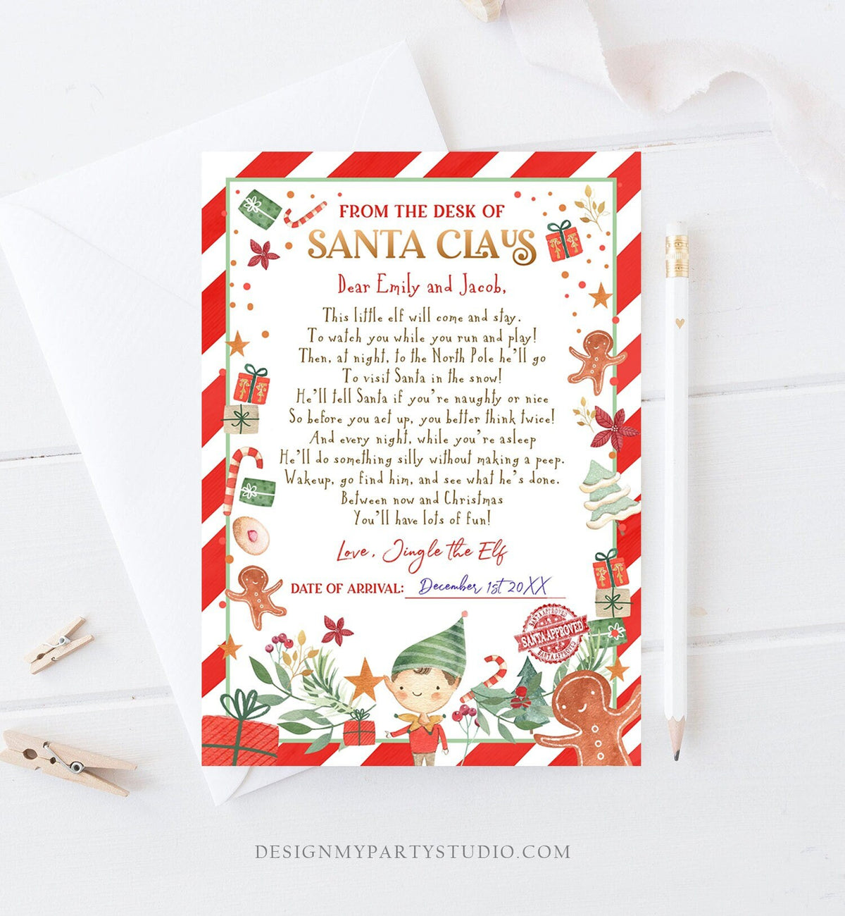 Editable First Time Elf Arrival Letter Return Letter Christmas Elf I&#39;m Back Elf Welcome Christmas Elf Santa Claus Printable Template 0358