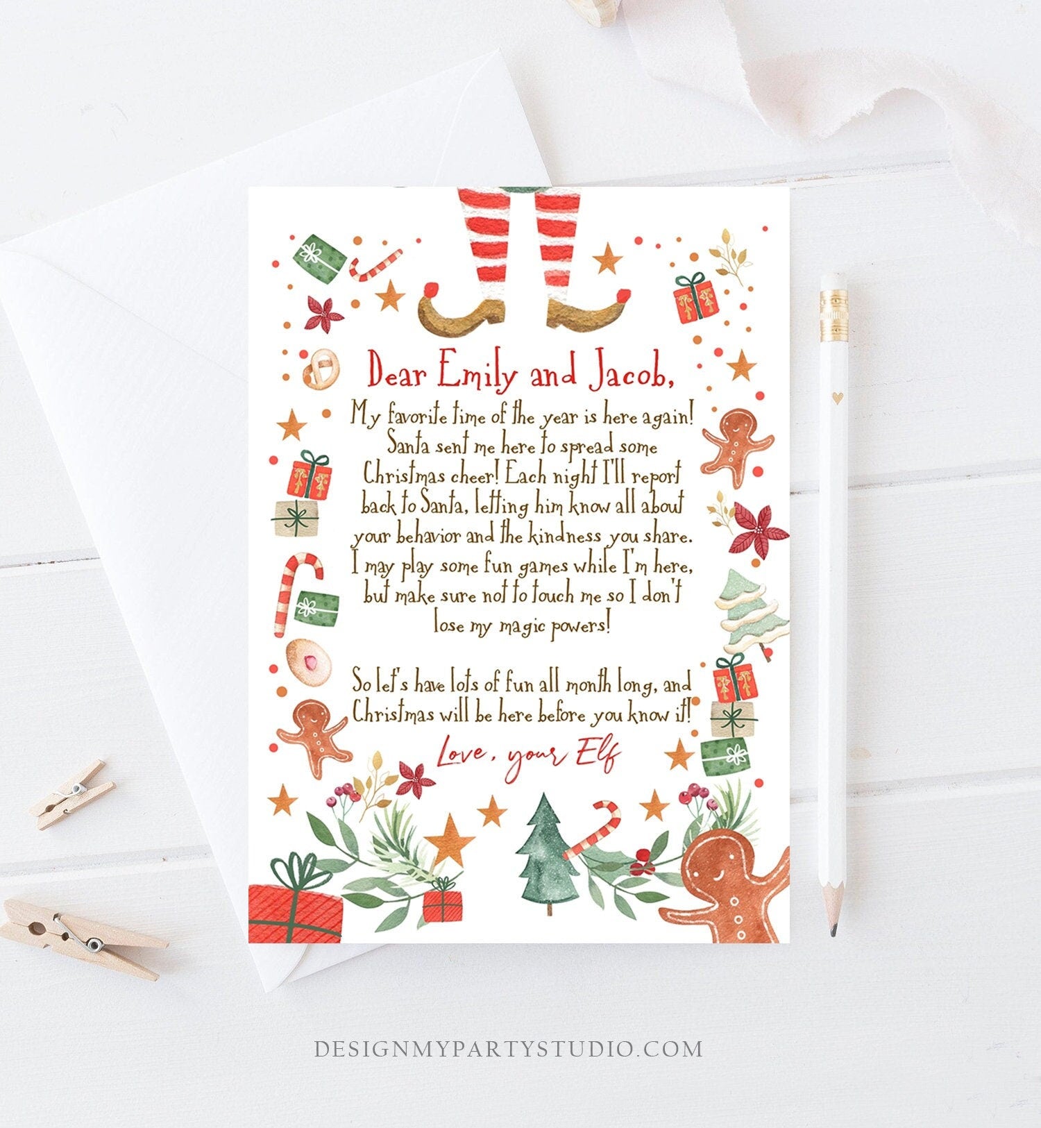 Editable Elf Arrival Letter Return Letter Christmas Elf I'm Back Elf Welcome Christmas Elf Letter From Your Elf Printable Template 0358