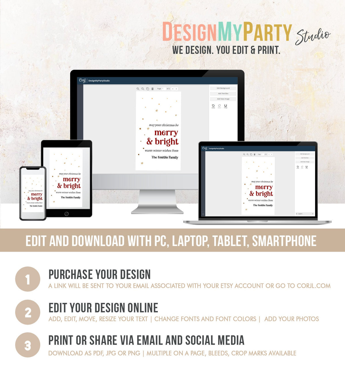 Editable Holiday Gift Tags Christmas Gift Tags Merry &amp; Bright Minimalist Holiday Labels Coworkers Digital Download Template Printable 0443