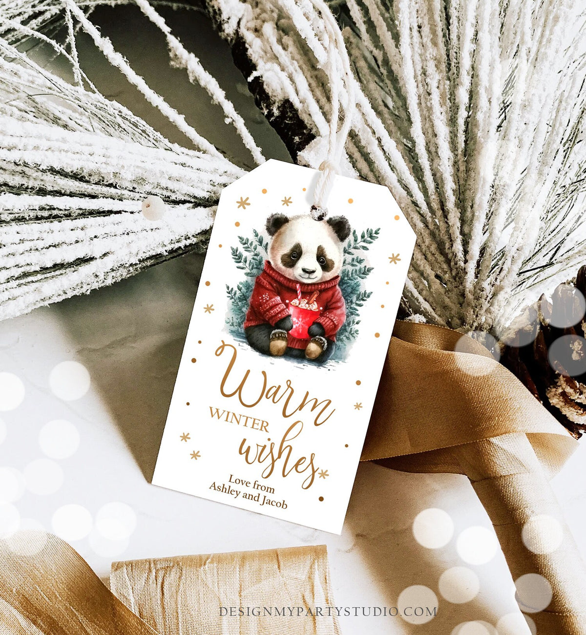 Editable Warm Wishes Tag Personalized Christmas Tag Hot Cocoa Tag Holiday Gift Tag Hot Chocolate Digital Download Template Printable 0443