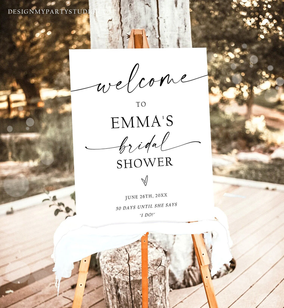 editable-minimalist-bridal-shower-welcome-sign-wedding-couples-shower-design-my-party-studio for Free Printable Bridal Shower Welcome Sign Editable Minimalist Bridal Shower Welcome Sign Wedding Couples Shower - Design My Party Studio for Free Printable Bridal Shower Welcome Sign