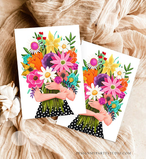 Happy Birthday Card Flowers Floral Birthday Greeting Card Colorful Woman Mother Grandmother Friend 5x7 DIGITAL PRINTABLE Instant Download