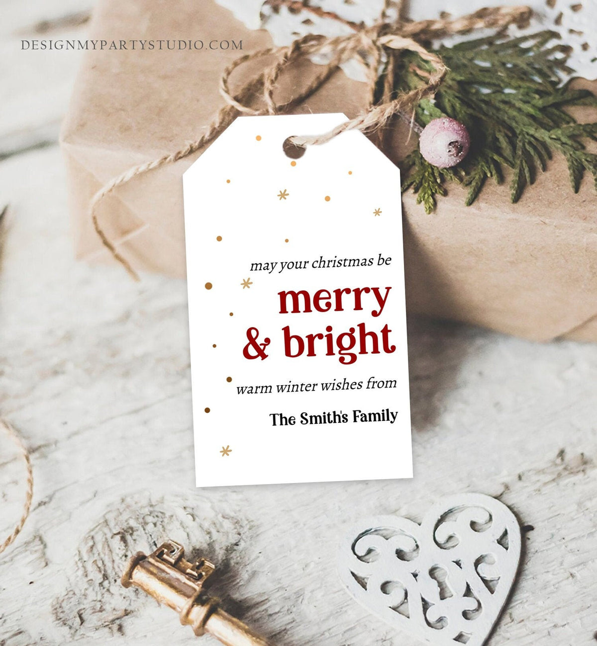Editable Holiday Gift Tags Christmas Gift Tags Merry &amp; Bright Minimalist Holiday Labels Coworkers Digital Download Template Printable 0443