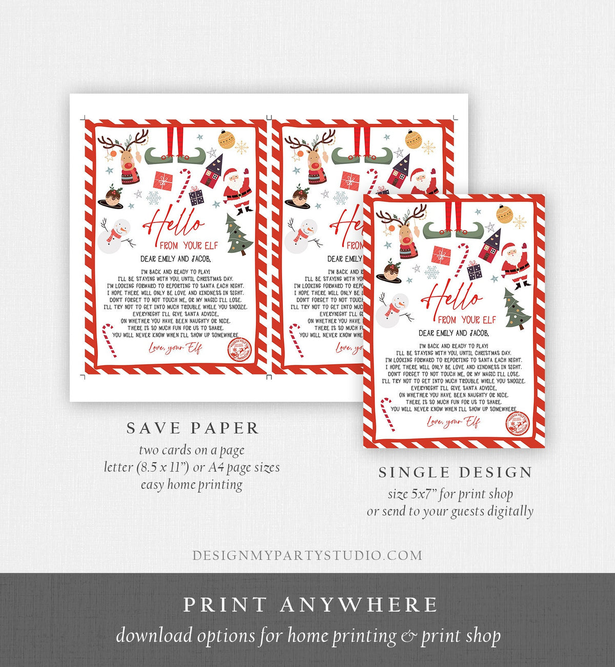 Editable Elf Arrival Letter Return Letter Christmas Elf I&#39;m Back Elf Welcome Christmas Elf Letter From Your Elf Printable Template 0496