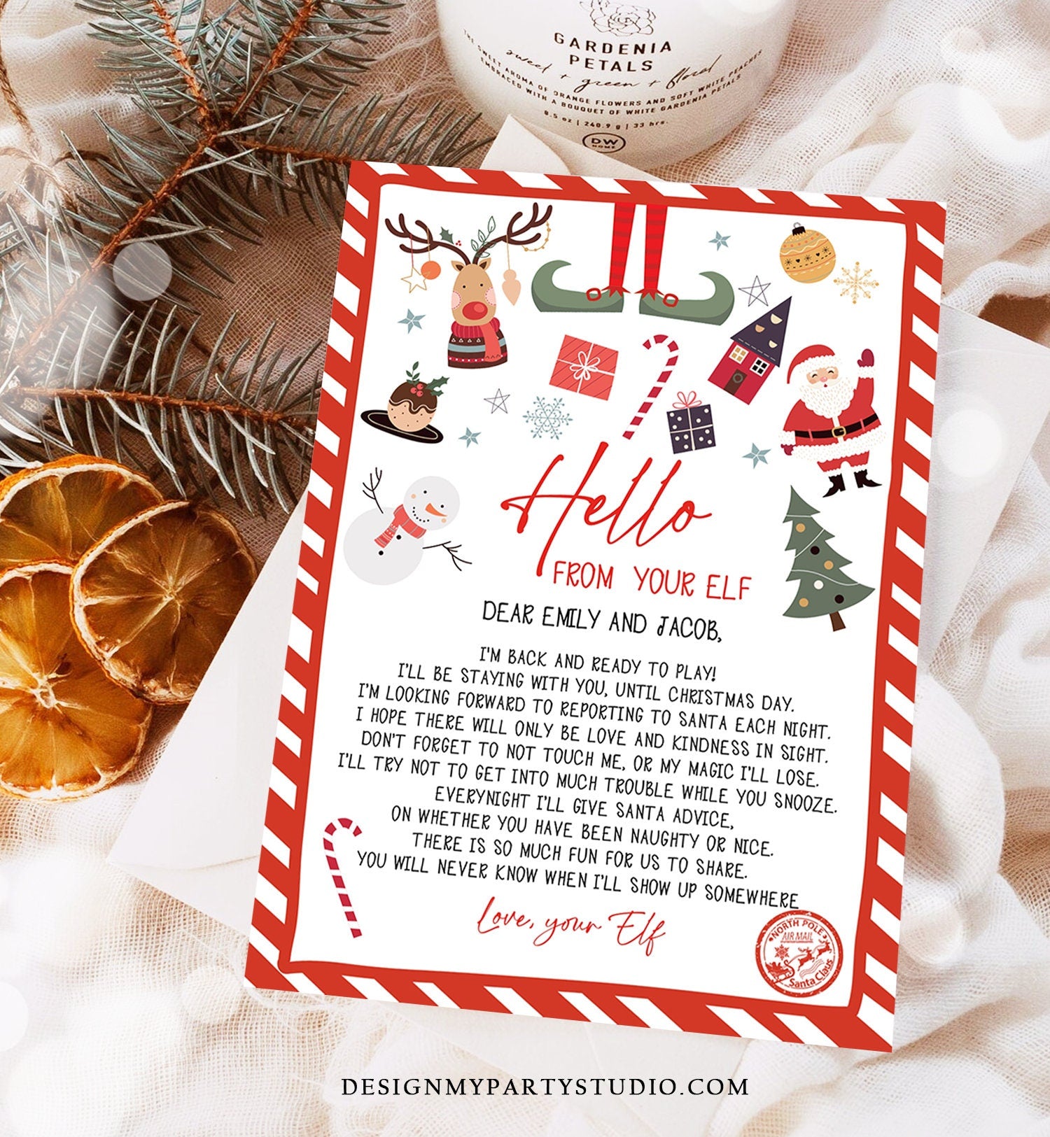 Editable Elf Arrival Letter Return Letter Christmas Elf I'm Back Elf Welcome Christmas Elf Letter From Your Elf Printable Template 0496