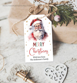 Editable Christmas Gift Tags Holiday Favor Tags Merry Christmas Holiday Tags Holiday Labels Santa Claus Family Download Printable Corjl 0443