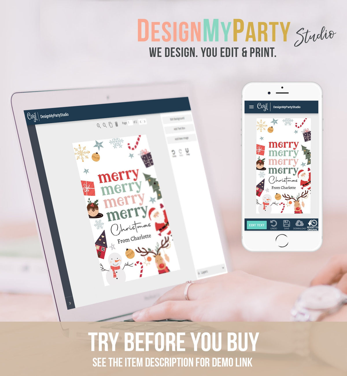 Editable Christmas Gift Tags Holiday Favor Tags Merry Christmas Holiday Tags Holiday Labels Santa Claus Family Download Printable Corjl 0443