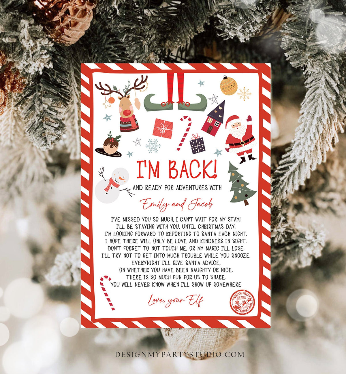 Editable Elf Arrival Letter Return Letter Christmas Elf I&#39;m Back Elf Welcome Christmas Elf Letter From Your Elf Printable Template 0496
