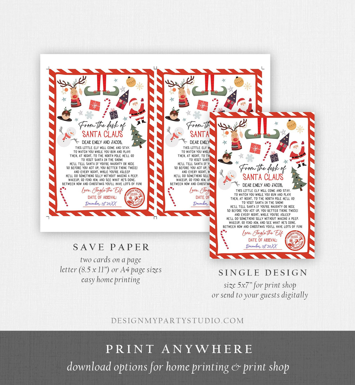 Editable First Time Elf Arrival Letter Return Letter Christmas Elf I&#39;m Back Elf Welcome Christmas Elf Santa Claus Printable Template 0496