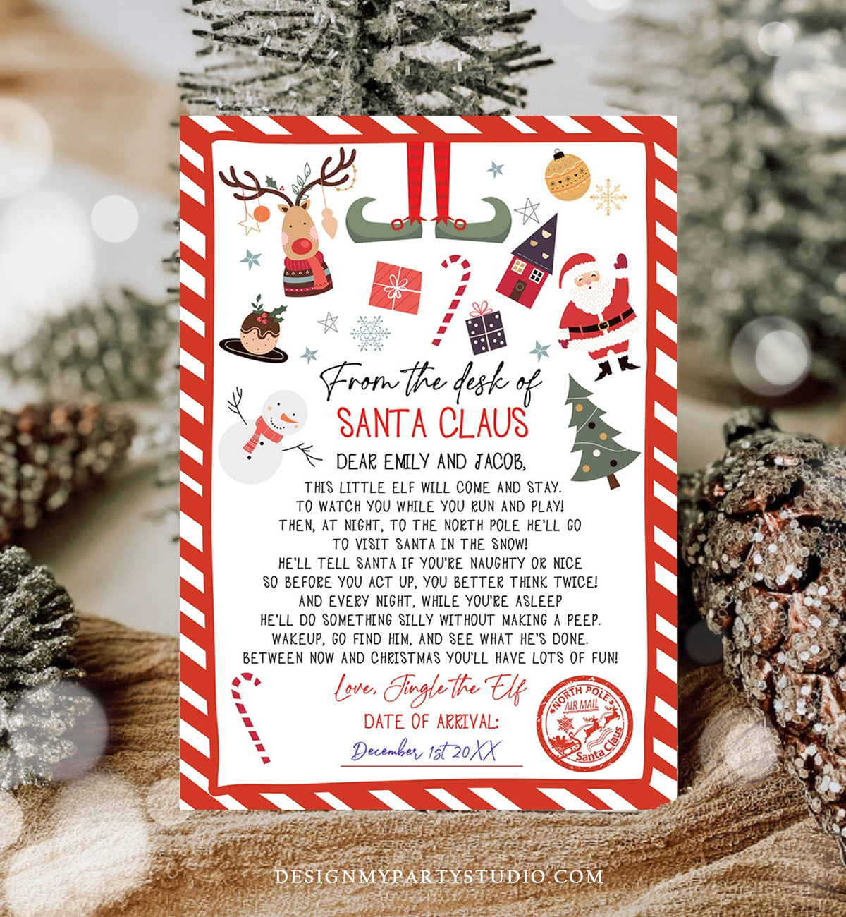 Editable First Time Elf Arrival Letter Return Letter Christmas Elf I&#39;m Back Elf Welcome Christmas Elf Santa Claus Printable Template 0496