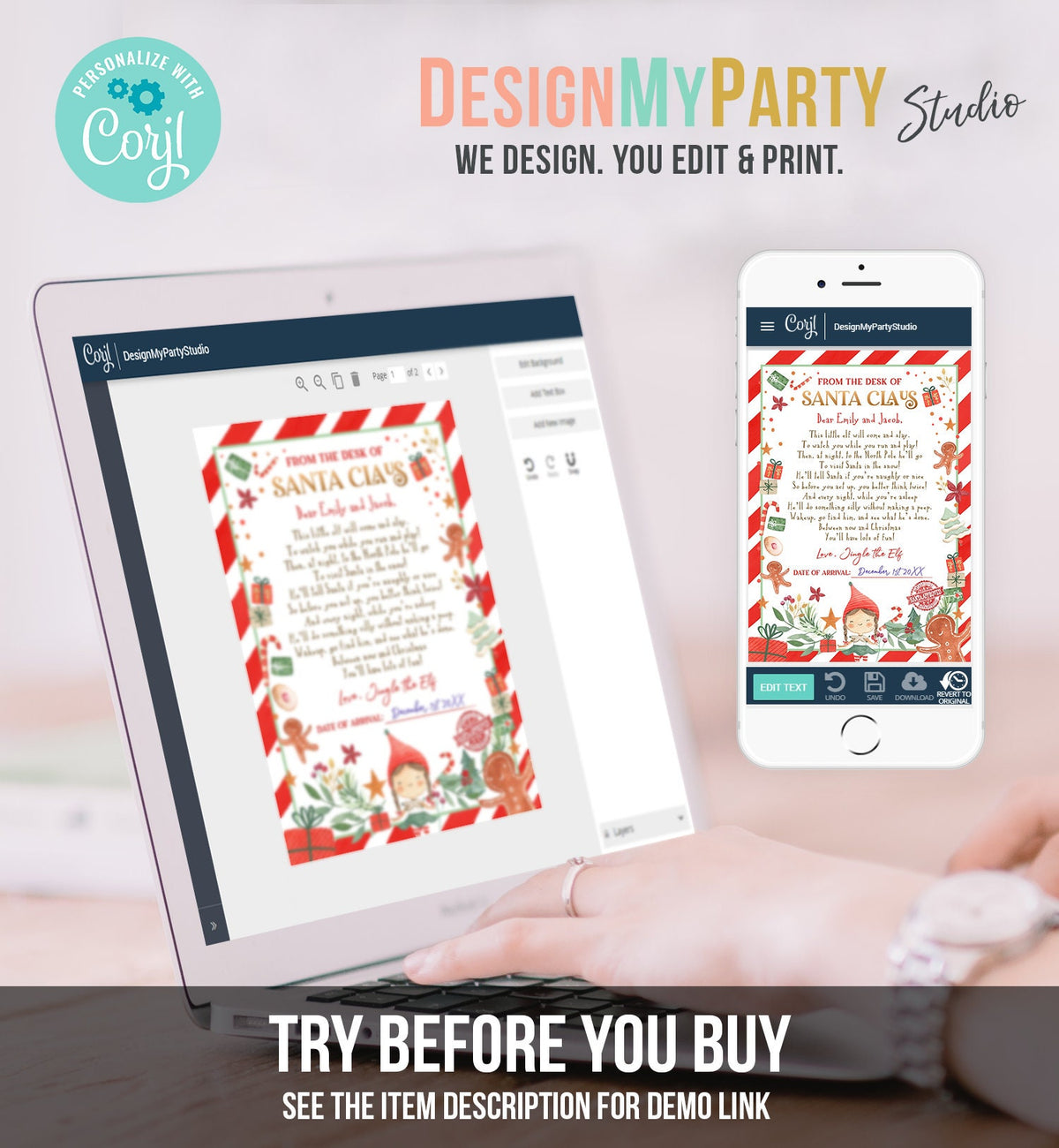 Editable First Time Elf Arrival Letter Return Letter Christmas Elf I&#39;m Back Elf Welcome Christmas Elf Santa Claus Printable Template 0358