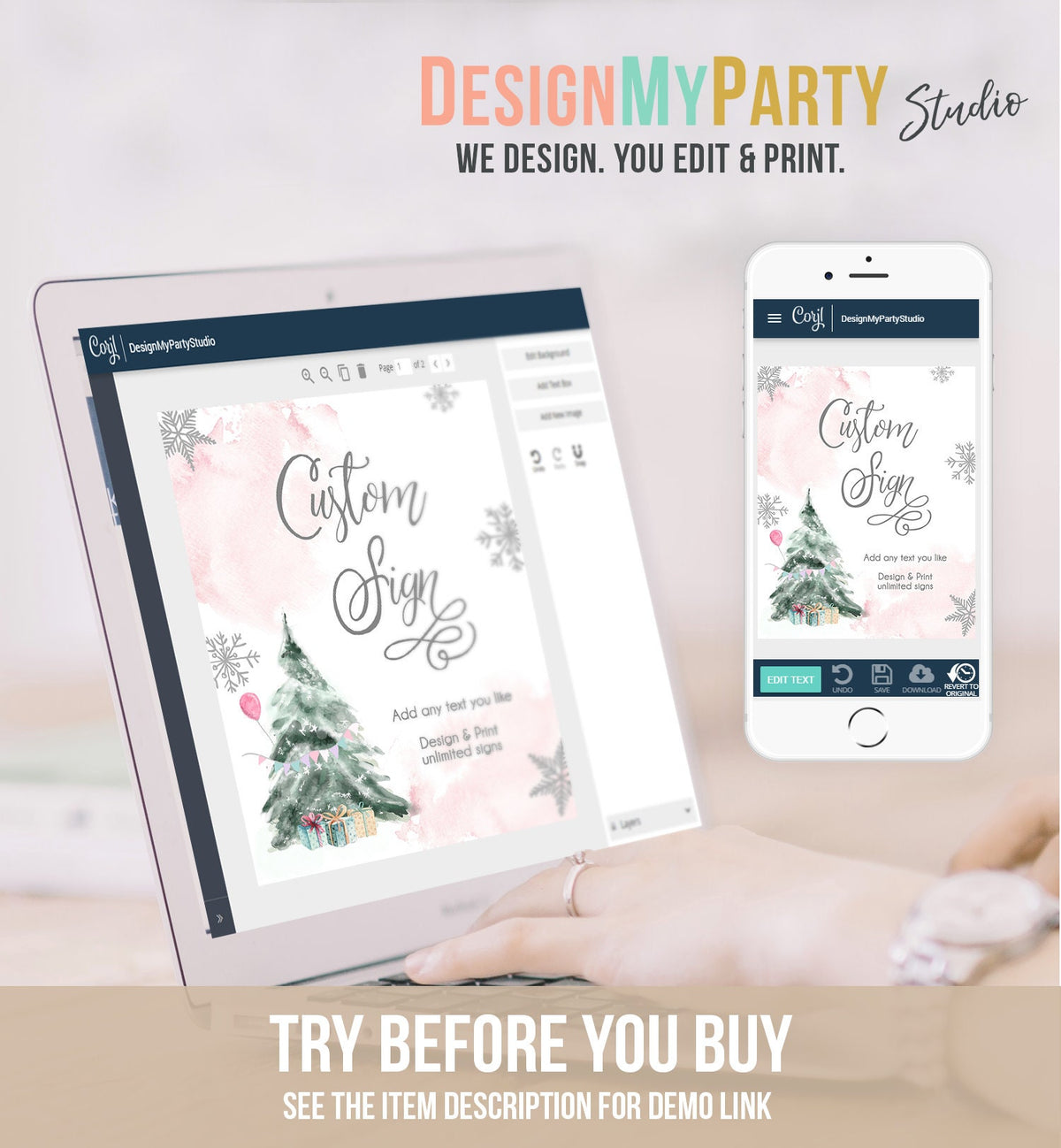 Editable Custom Sign Winter Birthday Sign Winter Onederland Decor 1st Birthday Party Its Cold Outside 8x10 Digital Template Printable 0363