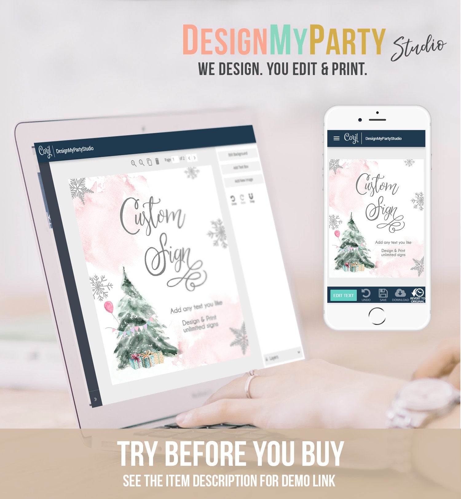 Editable Custom Sign Winter Birthday Sign Winter Onederland Decor 1st Birthday Party Its Cold Outside 8x10 Digital Template Printable 0363