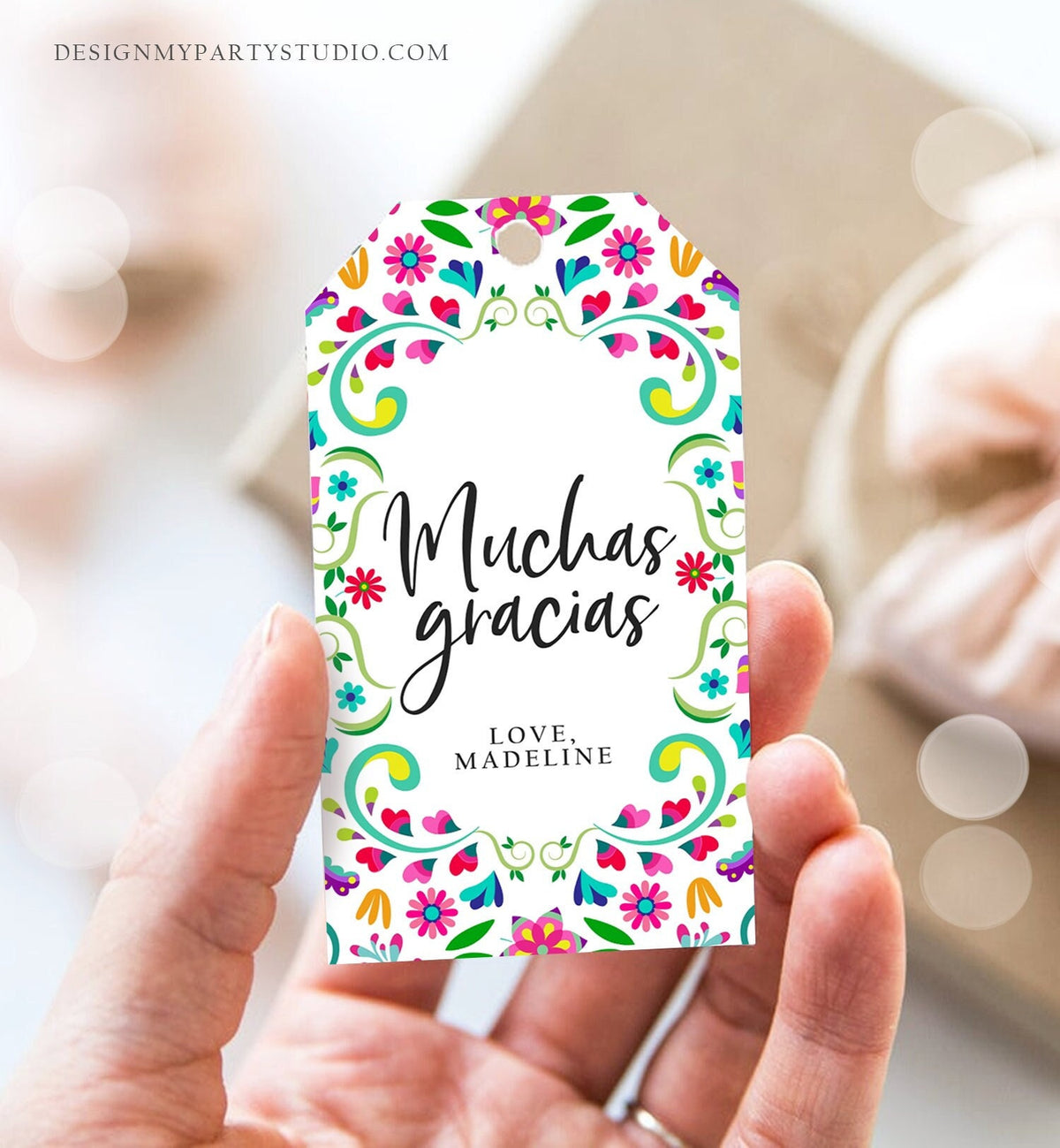 Editable Floral Fiesta Favor Tags Fiesta Thank You Tags Mexican Muchas Gracias Fiesta Bridal Shower Shower Digital Template Printable 0466