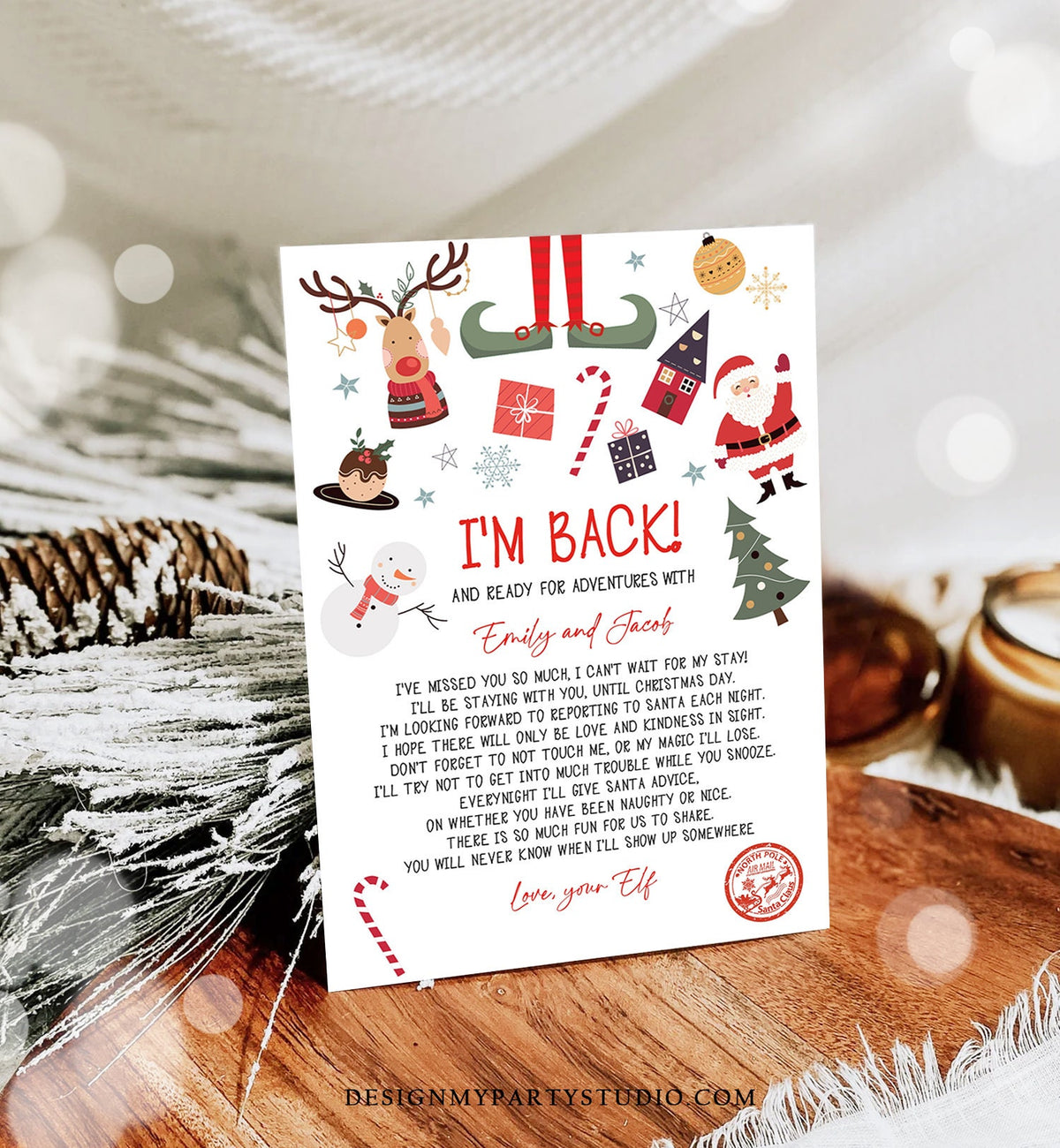 Editable Elf Arrival Letter Return Letter Christmas Elf I&#39;m Back Elf Welcome Christmas Elf Letter From Your Elf Printable Template 0496
