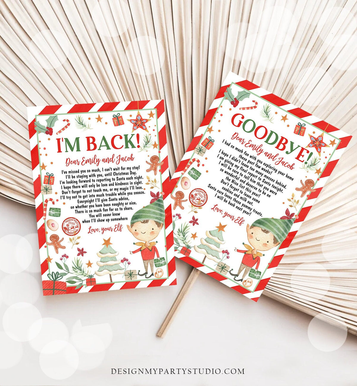Editable Elf Arrival Letter Return Letter Christmas Elf I&#39;m Back Elf Welcome Goodbye Farewell Elf Letters Digital Printable Template 0358